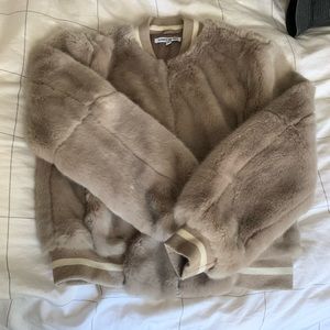 Elizabeth and James Faux Fur Bomber sz M